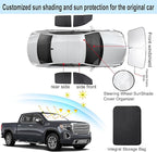 TINGLU Window Shades for GMC Sierra 1500 2500 3500 (SLT, AT4, Denali) 2019-2025 2026 5PCS Accessories Side Windows Cover Camping Windshield Sun Shade Sun UV Rays Privacy Protection