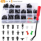 GOOACC 425 Pcs Car Body Retainer Clips Set Tailgate Handle Rod Clip Fastener Remover - 19 Popular Sizes Auto Push Pin Rivets 