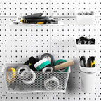 Sieral 30 Pcs Pegboard Organizer Accessories Kit Includes Peg Board Shelving Storage Basket Organizer Bins Hooks Loops Cup wi