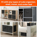Criusia Storage Cubes - 11 Inch Heavy Duty Fabric Storage Bins for Shelves Closet, Cube Organizer - 8 Pack Collapsible Cube S