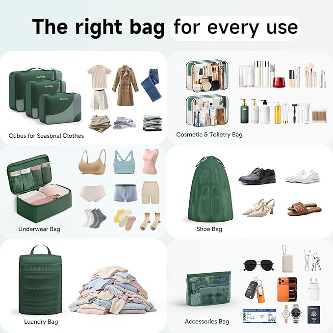 11 Set / 9 Set Packing Cubes for Travel,Gifts for Women Mom Kids,TSA Approved Bags for Makeup, Cosmetic, Toiletry, Organizers