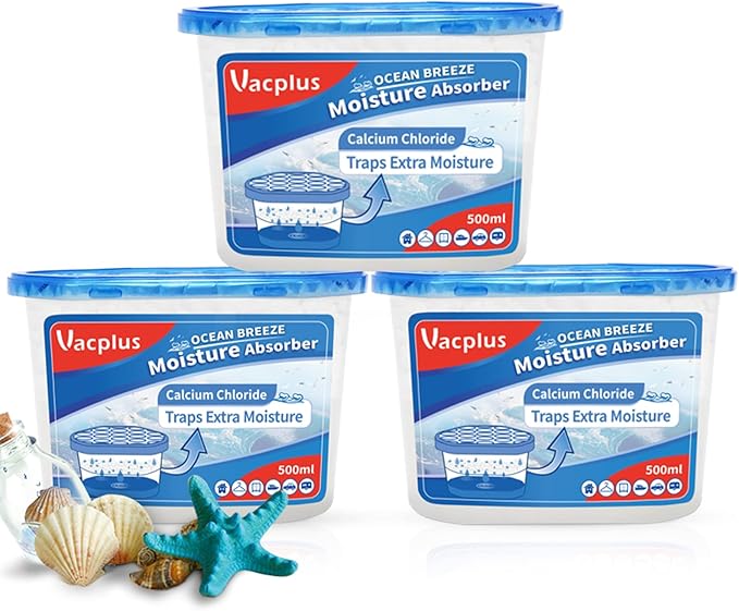 Vacplus Moisture Absorbers - Dehumidifiers for Closet, Efficient Humidity Absorber Boxes Collect Excess Moisture for