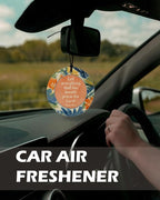 Jesus Christian Round Citrus Car Air Freshener 4 Pcs, Colorful Floral Religious Hanging Air Freshener for Cars Bathroom Dorm 