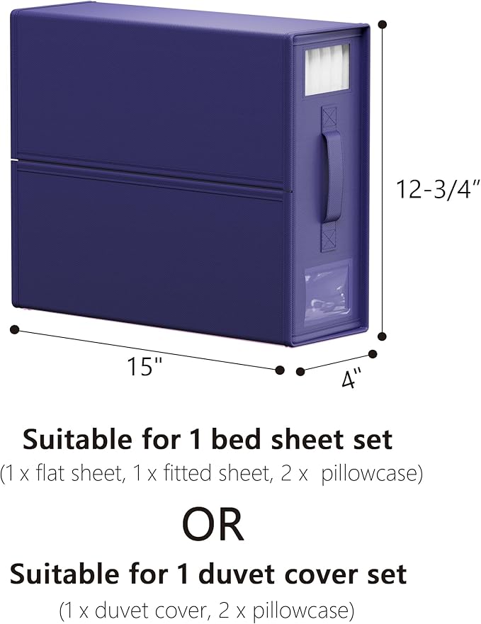 SheetCube Bed Sheet Organizers and Storage 6 Pack, Foldable Linen Closet Organizer with Window and Label, Bedding Folder Stor