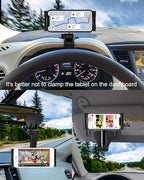 Dashboard Clip Car Phone Holder - [Thick Cases Friendly] 360° Adjustable Dash Clamp Phone Holders for Your Car Mount Accessories for iPhone 17 Pro Max Air 16 15 14 13 12 Plus, Android, All Smartphones