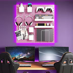 Pegboard Combination Kit, 4 Peg Boards Pink Pegboard for Walls, Office Wall Organizer, Gaming Room Wall, Nursery Storage, 22"
