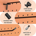 HUHOLE 25 Pack Black Pegboard Hooks 12 Inch – Heavy Duty Metal L-Hooks for 1/4" Peg Board – Garage Tool Organizer, Retail Dis