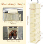 VERONLY Hanging Shoe Organizer for Closet with 8 Shelves,Mesh Pockets-Wider Hanging Shelves for Shoes,Clothes,Hats With Sturd