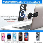 Magnetic Phone Holder for Laptop, MagSafe Laptop Phone Mount for iPhone 17/16/15/14/13/12 & All Phones, 180°Adjustable Phone Side Mount for Monitors for Tesla (Black)