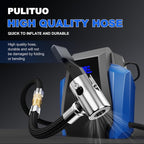 PULITUO Tire Inflator Portable Air Compressor - Car Accessories 12V DC Air Pump for Car Tires with Digital Pressure Gauge, Emergency LED Light for Wheel, Bike, Ball, Motor