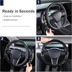 Steering Wheel Cover for Tesla Model 3(2017-2023) Model Y(2020-2024), Steering Wheel Accessories for Tesla Model 3/ Y