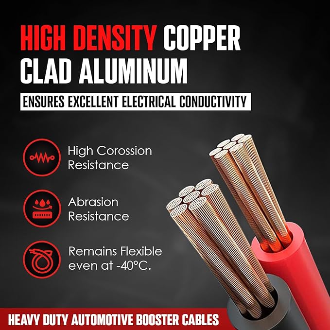 K KRIËGER Jumper Cables for Car Battery, Heavy Duty Automotive Booster Cables for Jump Starting Dead or Weak Batteries with Carrying Bag Included (25-Feet (2-Gauge)