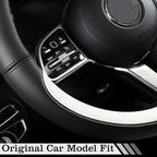 Car Leather Steering Wheel Cover - Panapi Material, Universal 14.5-15 Inch Leather Anti-Slip Breathable Auto Steering Wheel C