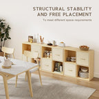 EXPERLAM 4 Cube Storage Organizer - Solid Wood Bookshelf with 2 Storage Bins, Cube Shelf with 2 Removable Back Panels, Vertic