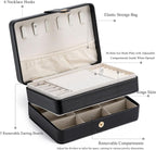 MODENGKONGJIAN Jewelry Organizer Box, 2-Layer Large Jewelry Storage Case, Portable Travel Jewelrys Display Holder for Earring
