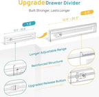 Vtopmart 8 Pack 2.36" Short Upgrade Drawer Dividers for Kitchen Drawer, 12.8"-22.3" Expandable Kitchen Drawer Organizer, Clea
