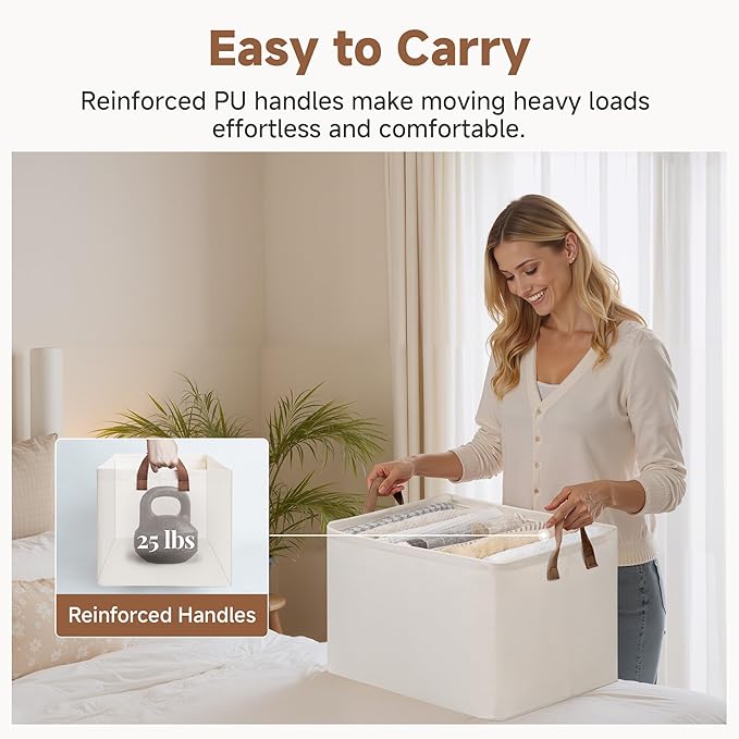 StorageWorks Fabric Storage Bins, Extra Large Storage Baskets for Shelves, Closet Organizers and Storage Bins with Metal Fram