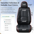 Coverado Car Seat Covers Full Set, Premium Nappa Leather Seat Covers for Car, Waterproof Car Seat Protector with Lumbar Suppo