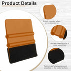 HARFINGTON 10pcs Car Vinyl Scraper 4inch Vinyl Squeegee Felt Edge Squeegee Tool for Car Window Tint Wallpaper Decal Sticker Installation Crafts Car Wrap Paste, Brown