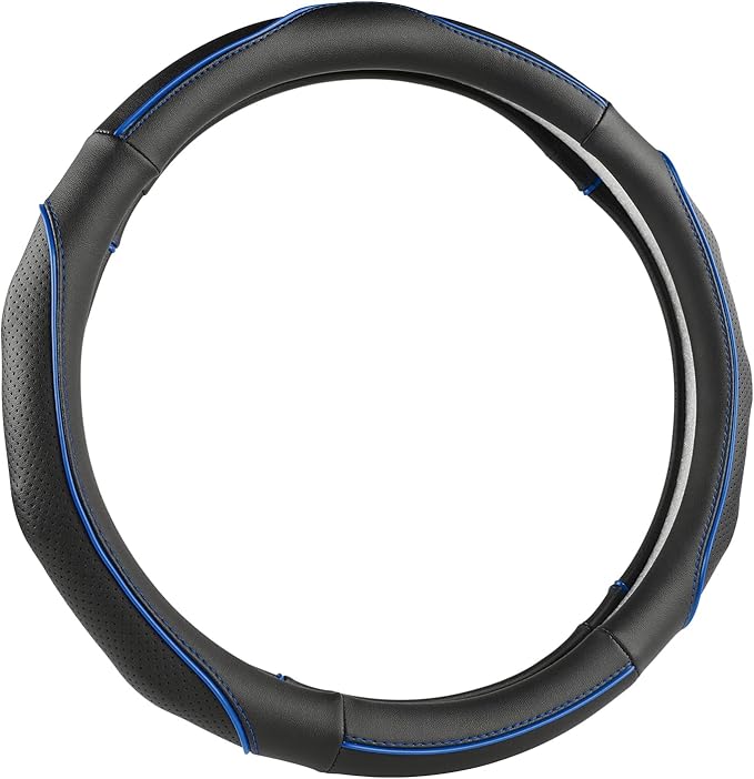 West Llama 3D Leather Steering Wheel Cover for Toyota, Premium Non-Slip Piping Design, Custom Fit for 14.5-15 inch, Stylish &