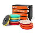 SPTA 9Pcs Polishing Pads Kit, 7 Inches Large Size Buffing Pads, Car Foam Buffing Sponge Pads Kit with 5/8"-11 Backing Plate for Car Care Polisher Boat Waxing, Polishing, Sealing Glaze