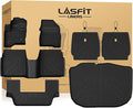 LASFIT All Weather Floor Mat Set for 2009–2019 Ford Flex & 2010–2019 Lincoln MKT – 3 Rows Custom Fit Floor Mats + Cargo Liner & Seat Back Protectors – Premium TPE Interior Full Coverage Protection