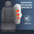 Car Seat Covers, Quilting Leather Seat Cover Two Front Seats, Waterproof Faux Leather Automotive Seat Covers for Cars, Univer
