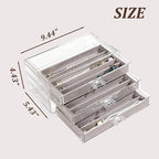 CLUQMEIK Necklace Organizer Box, Tray with Clear Lid, Dustproof Velvet Necklaces Holder Storage Display Case, Necklace Tray D