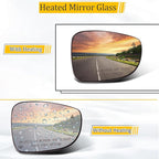 Right Side Mirror Glass w/Heated|Blind Spot Detection Compatible for 2017-2024 Chrysler Pacifica, 2020-2024 Voyager Passenger Mirror Glass Replacement 68318282AB ﻿
