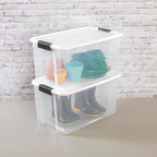 Sterilite 24-Pack Ultra Latching Box, Storage Bins with Lids, Clear Plastic, 70 Quart - Heavy-Duty Organizing Containers for 