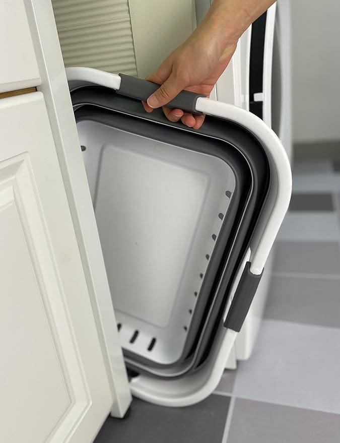 SAMMART 42L (11 gallon) Collapsible Plastic Laundry Basket - Foldable Pop Up Storage Container/Organizer - Space Saving Hampe