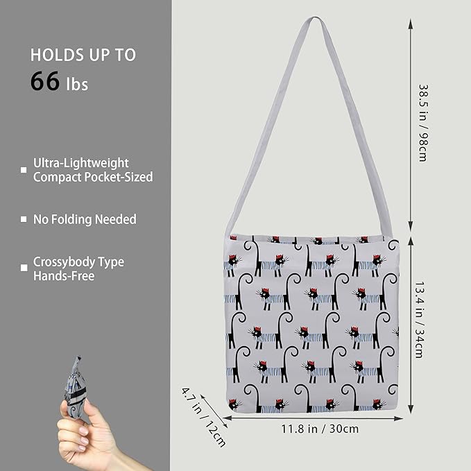 BeeGreen Reusable Grocery Shopping Bag -Travel Tote Bag - Foldable Compact Sturdy Bags