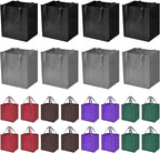 JERIA 24-Pack Reusable Grocery Bags，Large Washable Foldable Shopping Bags，Heavy Duty Tote Bags with Reinforced Handles