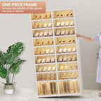 SYNCVIBE Collapsible Shoe Rack Organizer 9 Tiers-36 Pairs Foldable Shoe Cabinet with Doors, Large Plastic Folding Shoe Cabine