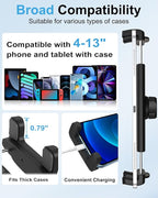 Cup Holder Tablet Mount for Pickup Truck, [Adjustable Height] Metal Long Arm SUV Tablet Mount Heavy Duty, Universal Car Cup Holder for 4-13" iPad Pro Air Mini, Phone, Galaxy Z Fold, Fire HD
