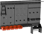 TORACK Metal Pegboard Wall Organizer 4ft Wide, Tool Storage Pegboard System for Garage with Accessories, Wall Mount Storage B