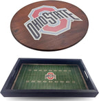 Fan Creations Ohio State Football Field Tray and Lazy Susan Entertain and Decorate to Show Your Buckeyes Pride