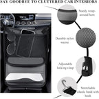 Car Organizer Storage Between Seats, Leather Large Capacity Automobile Handbag Hanging Store Content Bag, Auto Console Organizer Holder for Snack Phone Document Storages, Car Accessories (Gray)