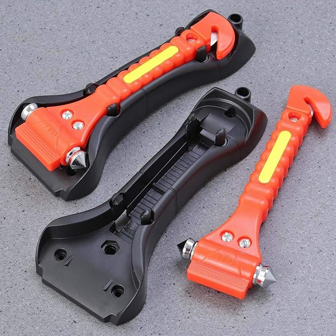 Car Safety Hammer 4 Pack, Window Glass Breaker and Seat Belt Cutter, 2-in-1 Emergency Auto Car Escape Tool, Life Rescue Tools
