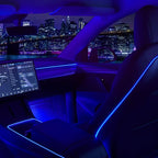 Nestour Interior Car Neon Light Fit for Tesla Model 3 Y 2021 2022 2023 (Center Console+Dashboard+Seat+4 Foot Lights) with Matching Armrest Organizer, Tesla Ambient Lights, APP-Controlled RGB LED
