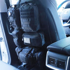 Universal Tactical Car Seat Back Organizer Bag Tactical Molle Vehicle Organizers Panel Vehicle Protector Organizers with 5 Detachable Pouches for Car (Upgraded B black)
