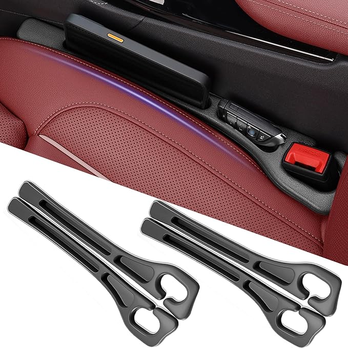 Car Seat Gap Filler Organizer Universal for Car SUV Truck Accessories Seat Gap Plug Blocker with Storage Slot TC105 Black 4Pack