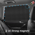 XCBYT Car Window Shades - 2 Pack Car Privacy Curtain 99% Block Light Magnetic Sun Shade for Baby Privacy Protection Keep Cool in Summer Insulate Heat and UV for Sleep Camping Breastfeeding