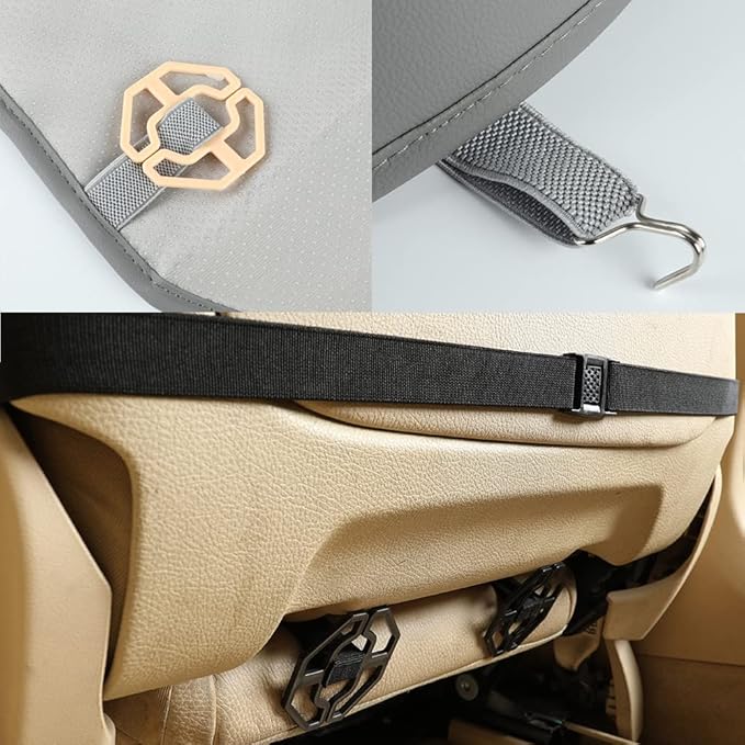 Black Panther PU Car Seat Cover, Front Seat Protector Compatible with 90% Vehicles,Embroidery,Anti-Slip & Full Wrapping Botto