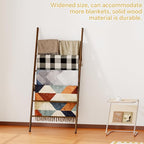 Delywh 6-Tier Wide Double Blanket Ladder Wood, Rustic Decorative Towel Rack for Big Blanket, Towel, Quilt, Clothes, Freestand