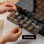 SPAKOWN Earring Organizer, Acrylic Jewelry Holder Organizer with 5 Drawers Stackable Earring Storage Case Jewelry Boxes for W