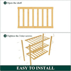Smiry Bamboo Shoe Rack for Closet, 3 Tier Small Wooden Stackable Shoe Organizer, Free Standing Shoes Storage Shelf for Entryw