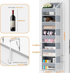 Over The Door Organizer - Over Door Storage Organizer with 5 Large Pockets & 10 Mesh Side Compartments - Heavy-Duty Hanging S
