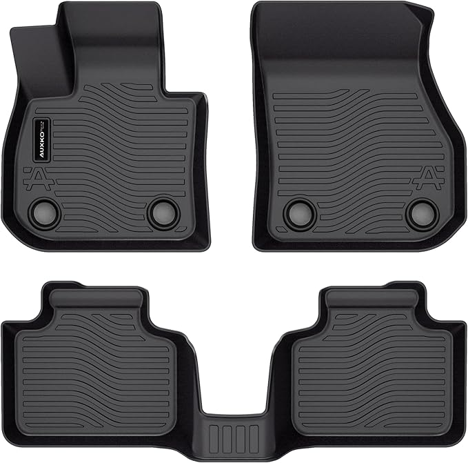 Auxko All Weather Floor Mats Fit for BMW X1 2026 2025 2024 2023 TPE Rubber Liners X1 Accessories Set All Season Guard Odorless Anti-Slip Floor Mats
