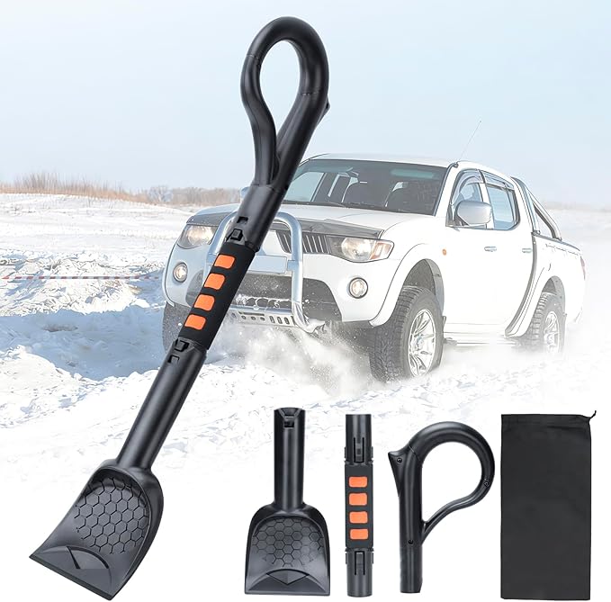 25.8'' Larger Ice Scrapers for Car Windshield | Dang Near Indestructible Ice from Scrape Frost and Ice |3-in-1 Emergency Snow Shovel | Detachable Remover with Foam Grip for Small Cars, Trucks, SUVs